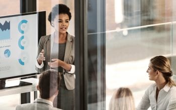 Woman presenting in the conference room